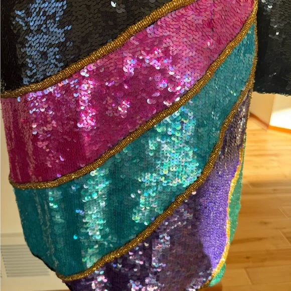 Mob wife glam dress, vintage Scarlet Rage,colorful - Picture 13 of 16